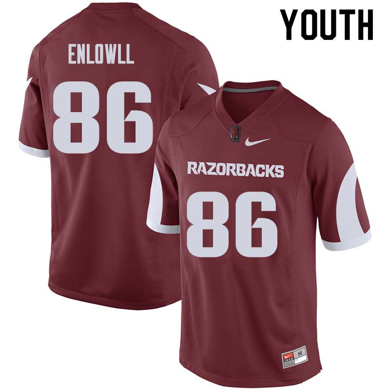 Youth #86 Tobias Enlow Arkansas Razorback College Football Jerseys Sale-Cardinal
